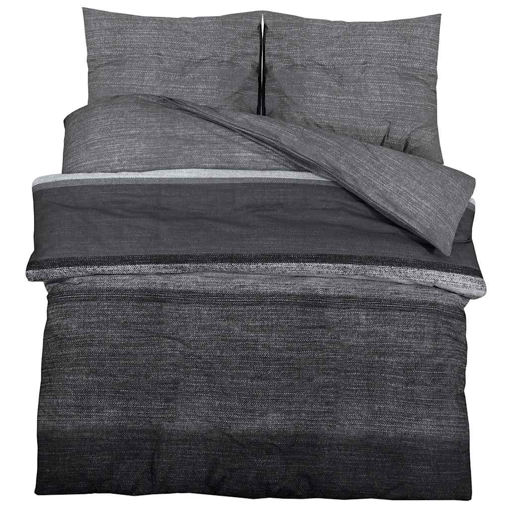 Set posteljine za poplun tamnosivi 155x220 cm pamučni