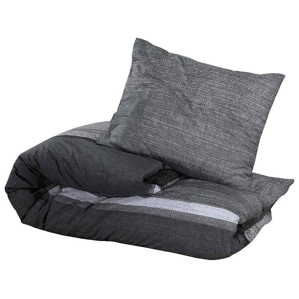 Set posteljine za poplun tamnosivi 140 x 200 cm pamučni200x200