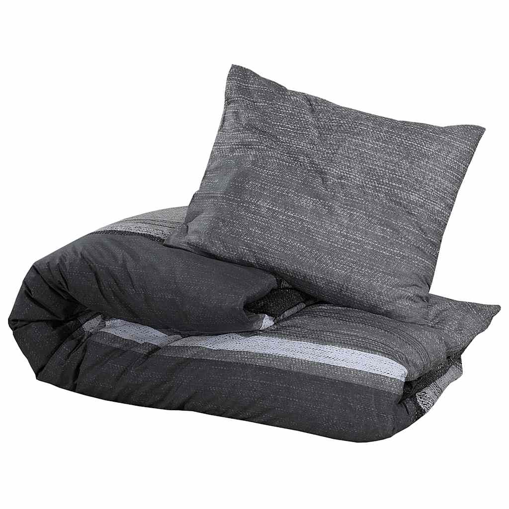Set posteljine za poplun tamnosivi 140 x 200 cm pamučni