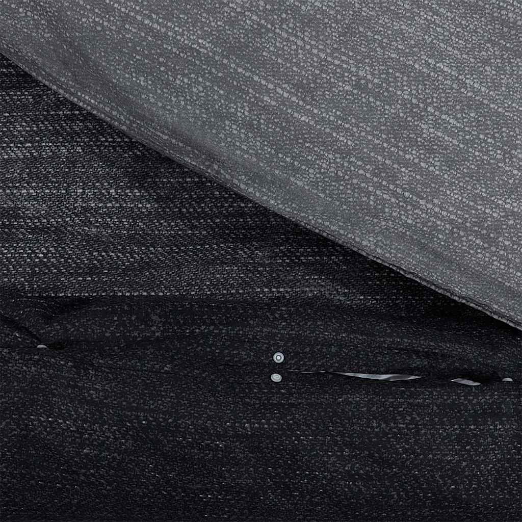 Set posteljine za poplun tamnosivi 140 x 200 cm pamučni