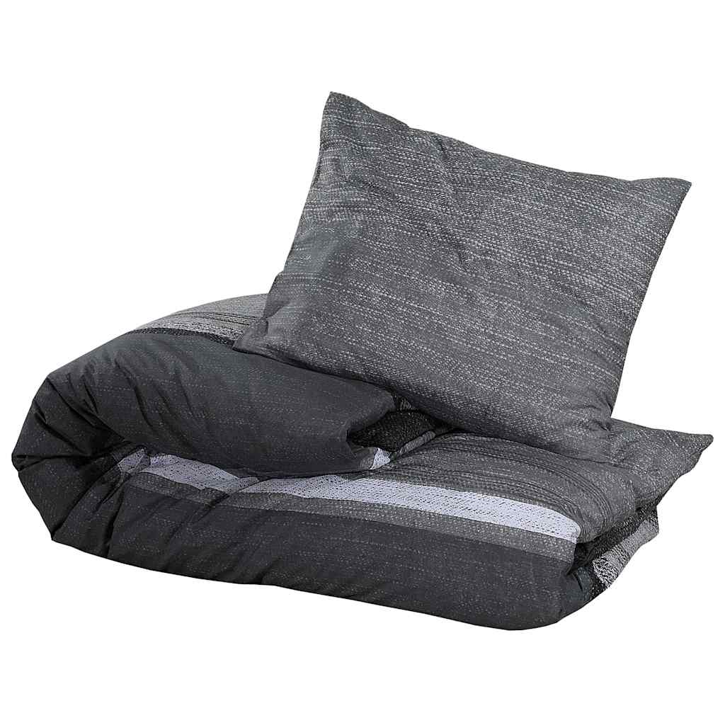 Set posteljine za poplun tamnosivi 140 x 200 cm pamučni200x200