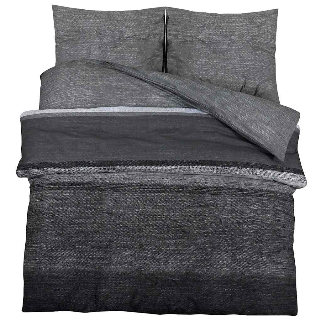 Set posteljine za poplun tamnosivi 260x220 cm pamučni