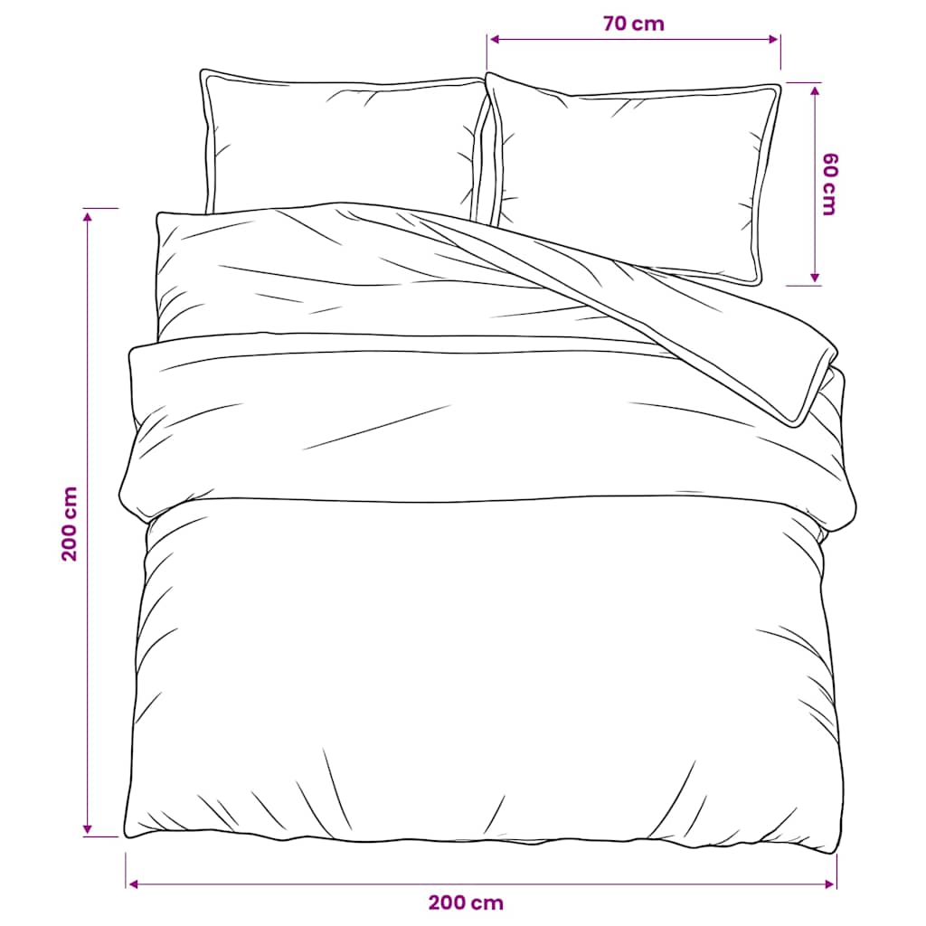 Set posteljine za poplun crno-bijeli 200x200 cm pamučni