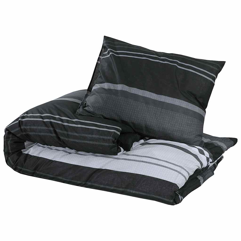 Set posteljine za poplun crno-bijeli 240 x 220 cm pamučni