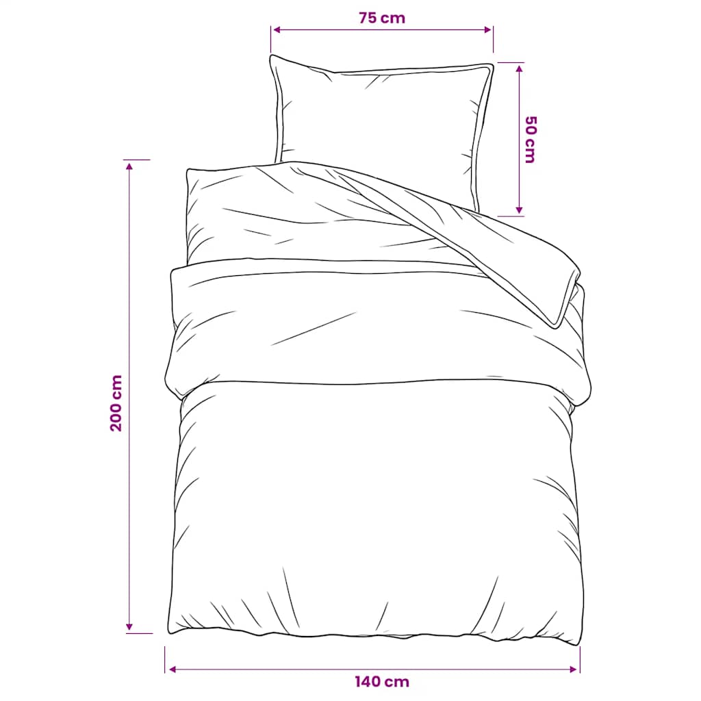 Set posteljine za poplun crno-bijeli 140x200 cm pamučni