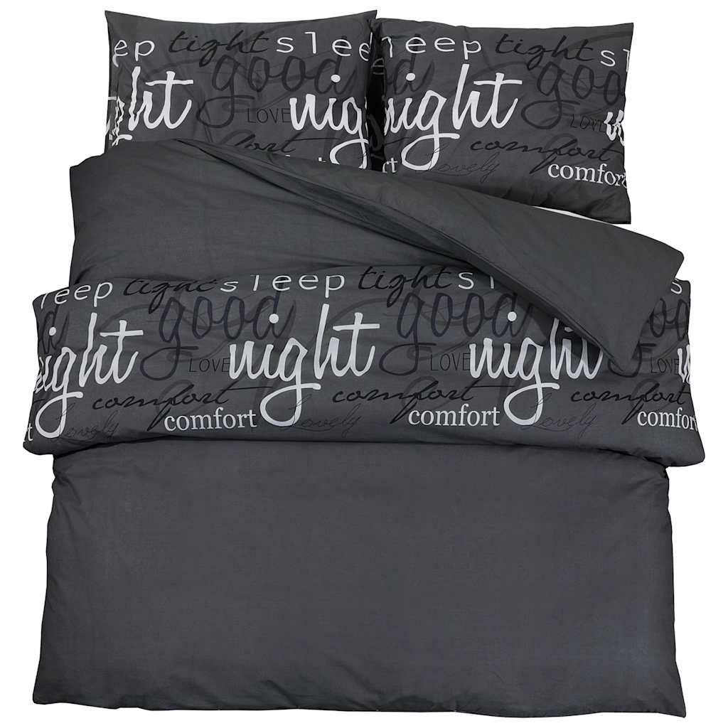 Set posteljine za poplun crna 140 x 200 cm pamučni