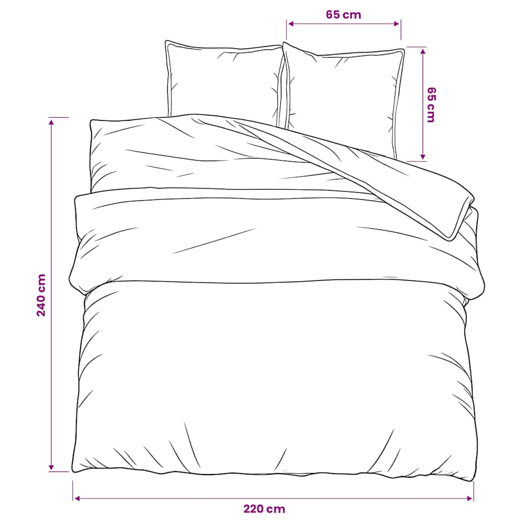 Komplet posteljine crna 220 x 240 cm od pamuka