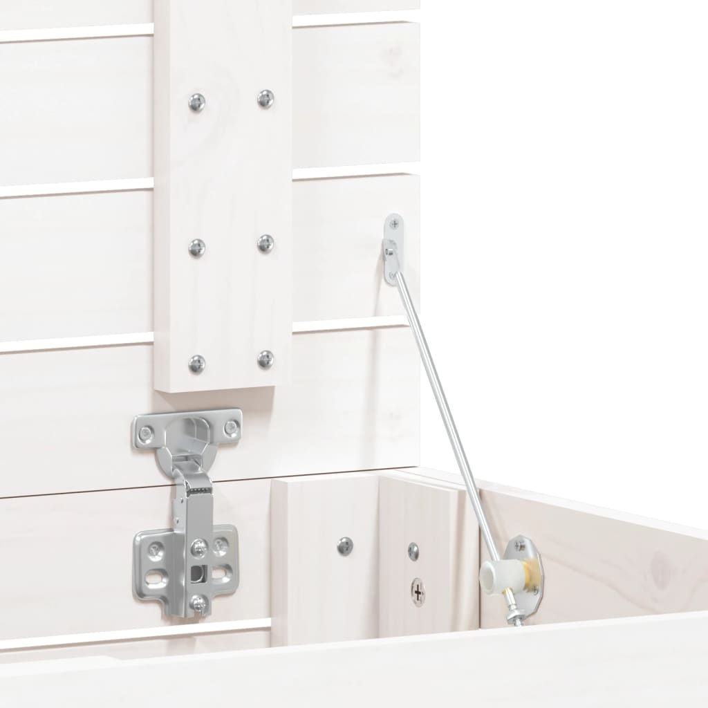 Košara za rublje bijela 44x44x66 cm od masivne borovine