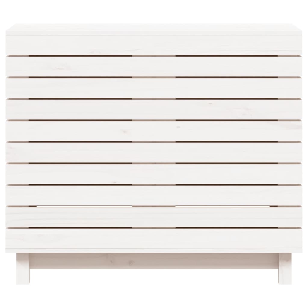 Košara za rublje bijela 88,5x44x76 cm od masivne borovine