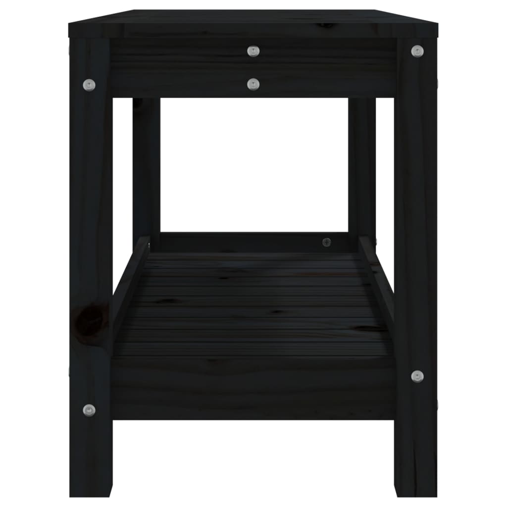 Vrtna klupa crna 82,5x35x45 cm od masivne borovine