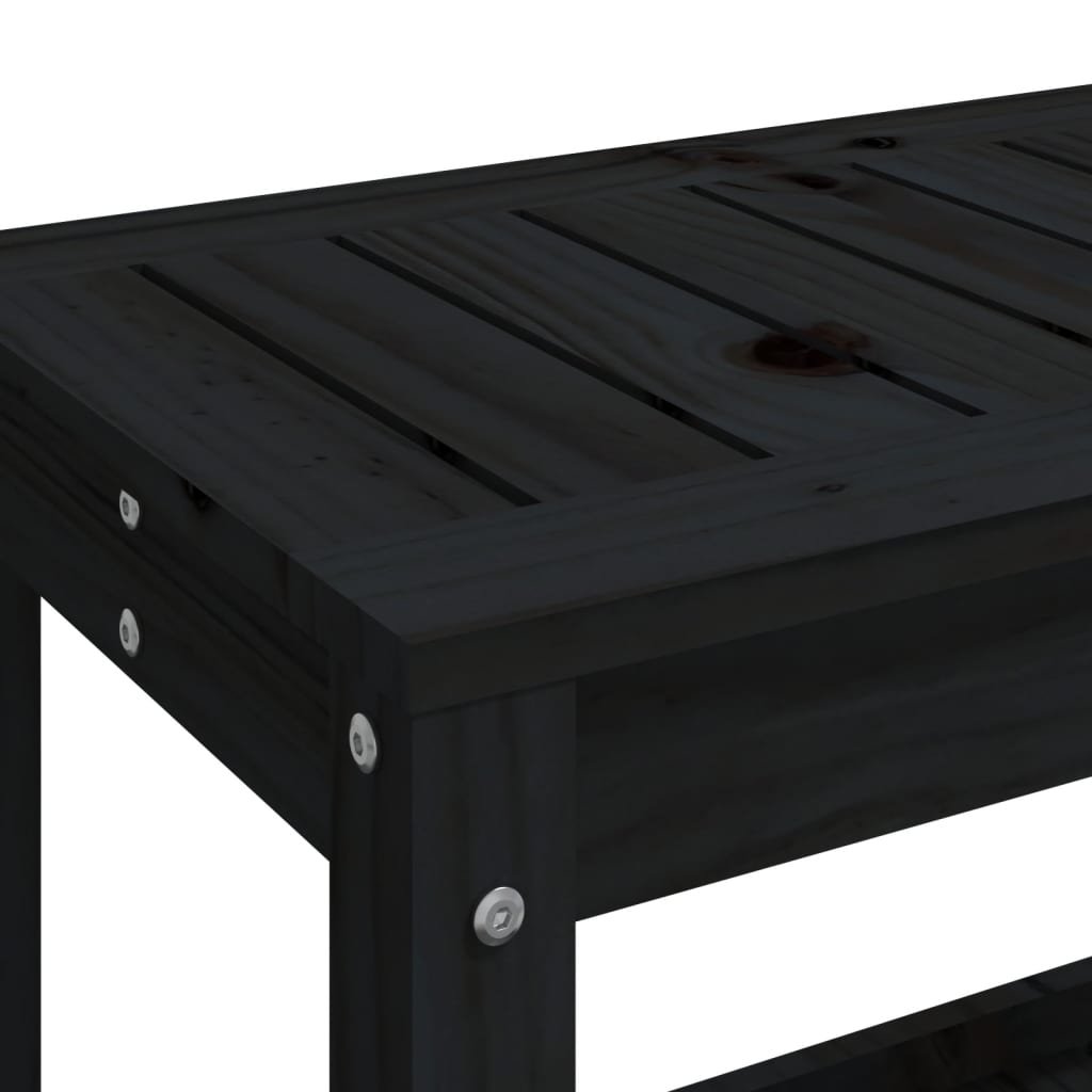 Vrtna klupa crna 82,5x35x45 cm od masivne borovine