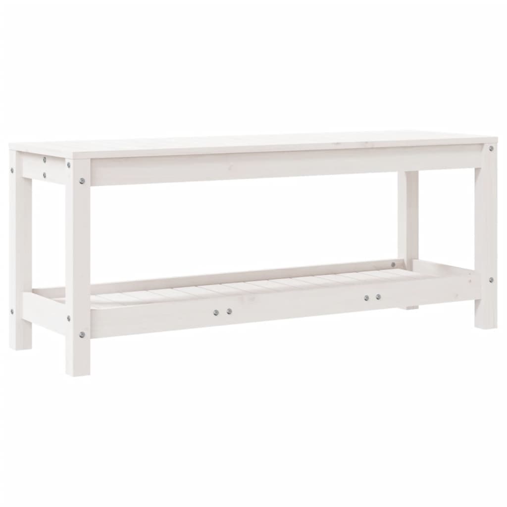 Vrtna klupa bijela 108 x 35 x 45 cm od masivne borovine