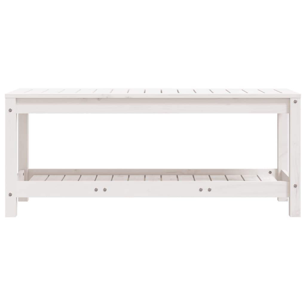Vrtna klupa bijela 108 x 35 x 45 cm od masivne borovine