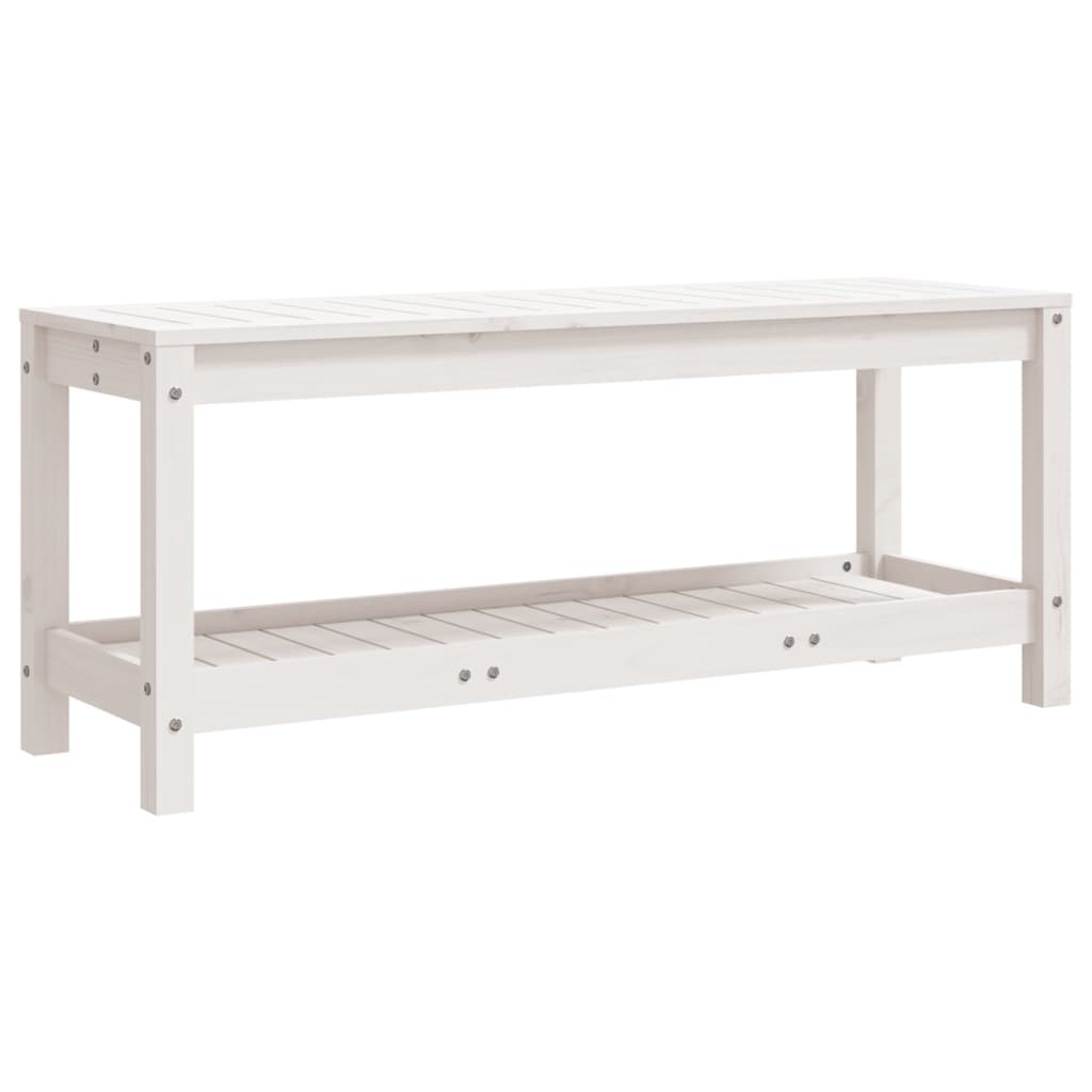 Vrtna klupa bijela 108 x 35 x 45 cm od masivne borovine