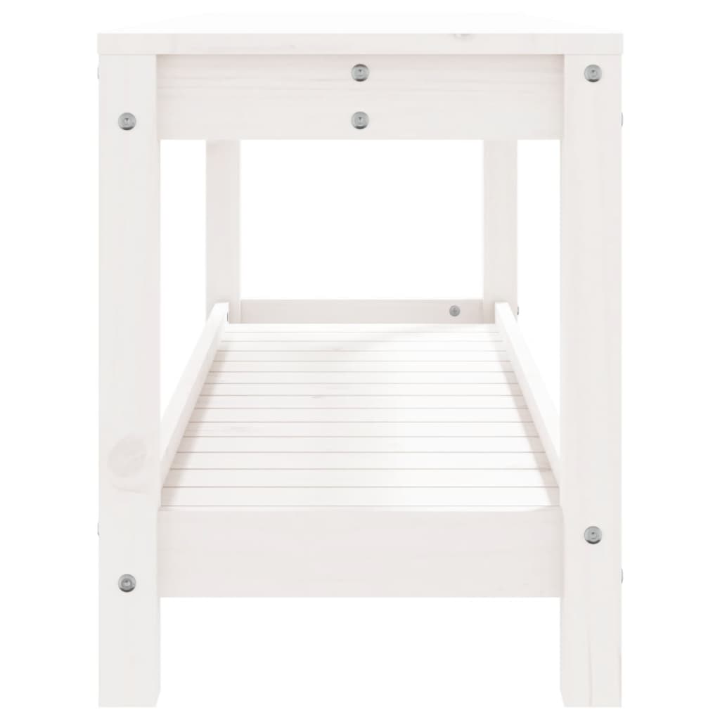 Vrtna klupa bijela 108 x 35 x 45 cm od masivne borovine