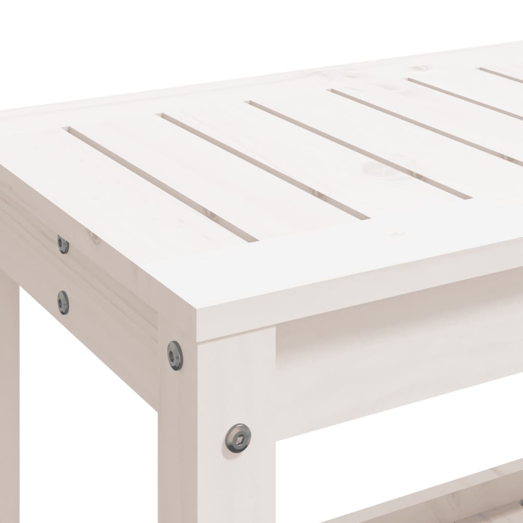 Vrtna klupa bijela 108 x 35 x 45 cm od masivne borovine