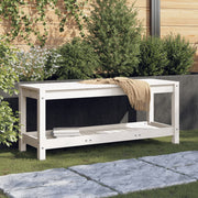Vrtna klupa bijela 108 x 35 x 45 cm od masivne borovine