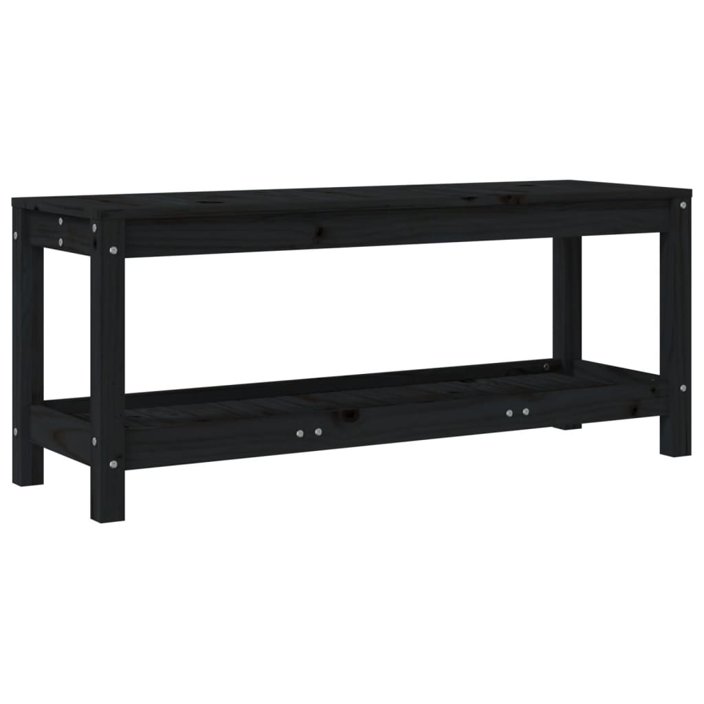 Vrtna klupa crna 108x35x45 cm od masivne borovine