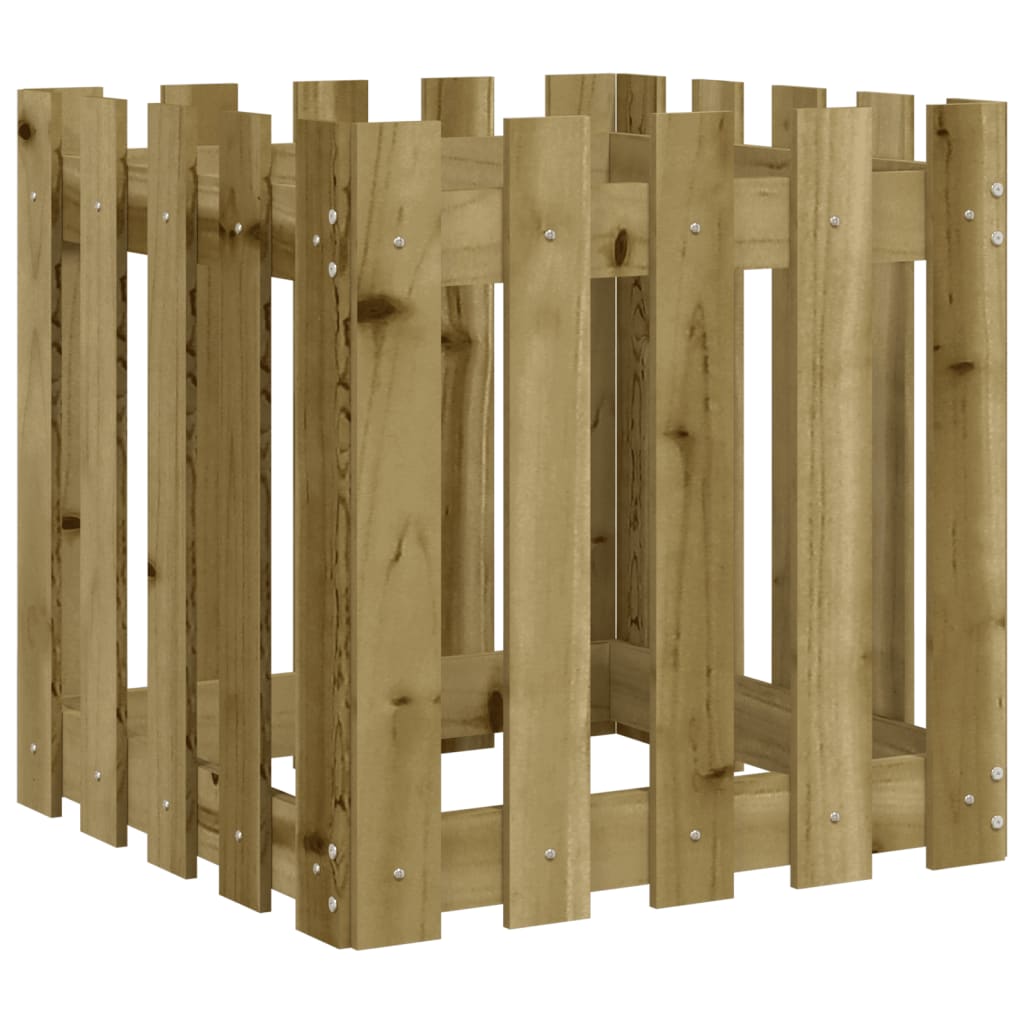 Vrtna sadilica s izgledom ograde 50x50x50 cm od borovine