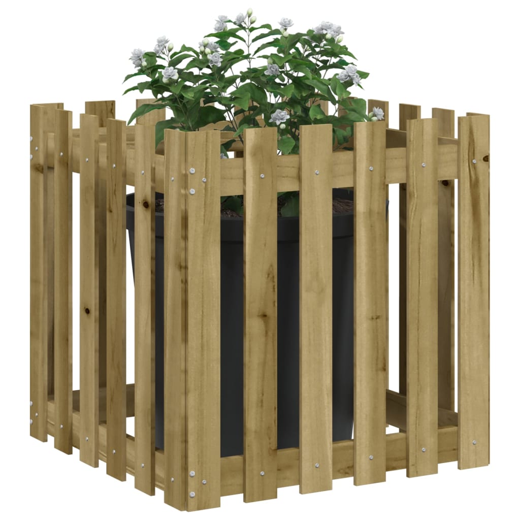 Vrtna sadilica s izgledom 60x60x60 cm impregnirana borovina