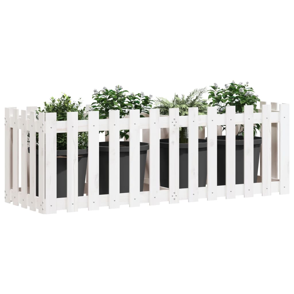 Povišena vrtna gredica bijela 150x50x50 cm masivna borovina