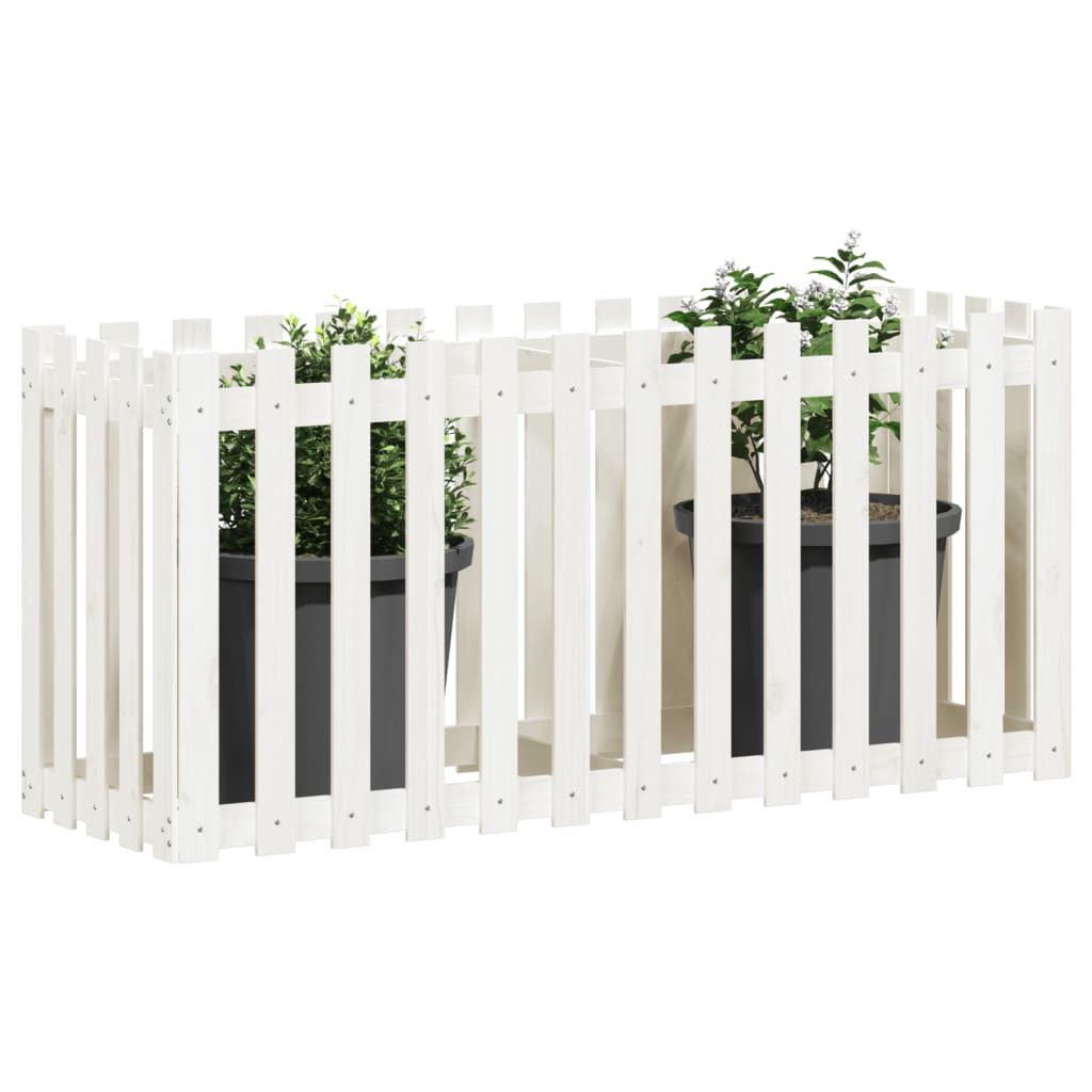 Povišena vrtna gredica bijela 150x50x50 cm masivna borovina