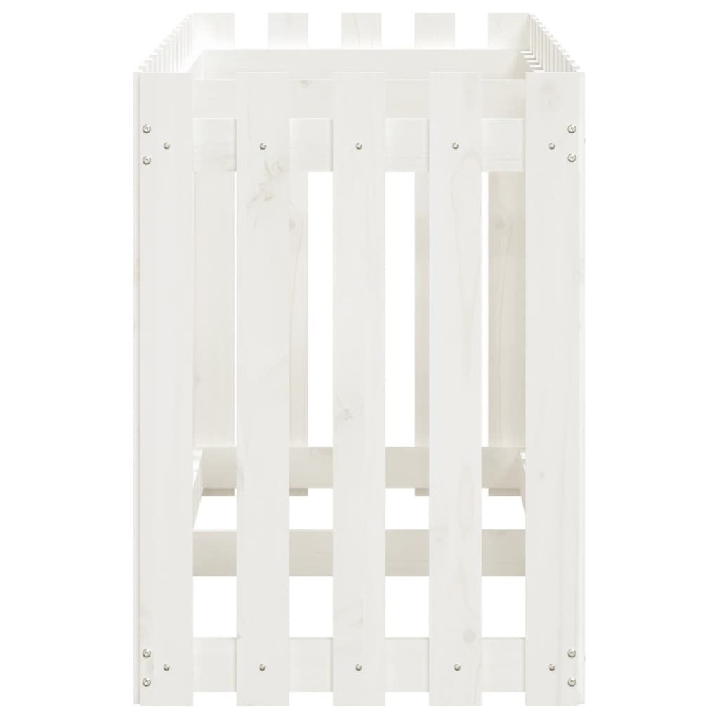 Povišena vrtna gredica bijela 150x50x50 cm masivna borovina