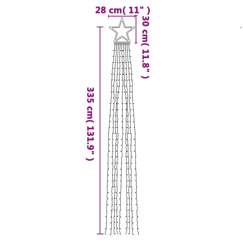 Svjetlo za božićno drvce 320 LED plave 375 cm