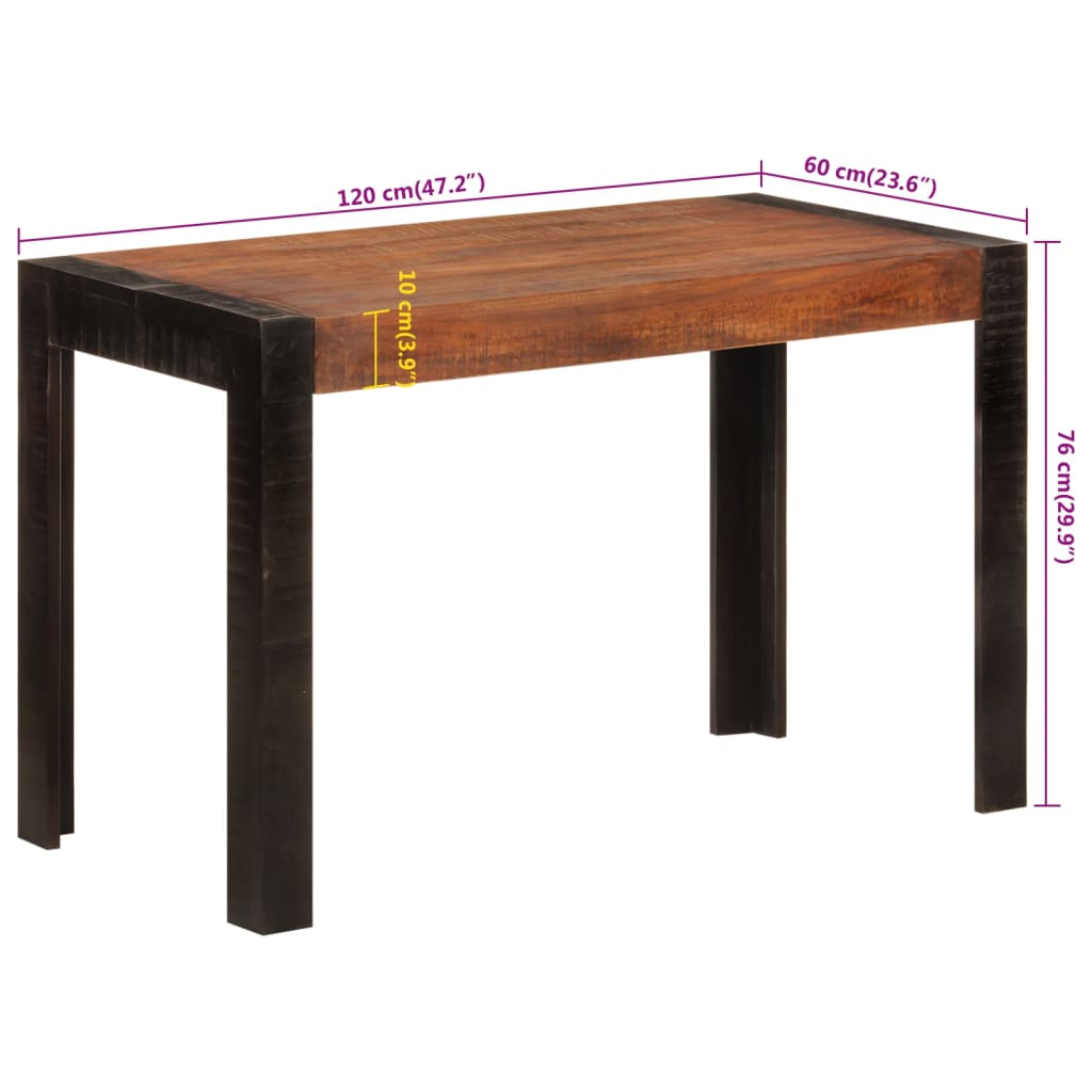 Blagovaonski stol med smeđi 120x60x76 cm od masivnog drva manga