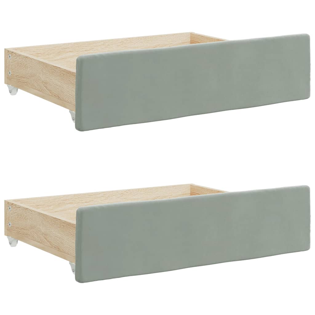 Ladice za krevet 2 kom svjetlosive konstruirano drvo i baršun