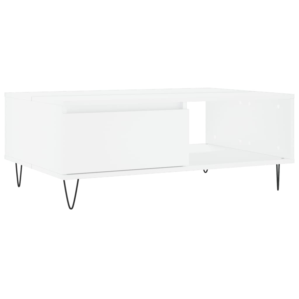 Stolić za kavu bijeli 90 x 60 x 35 cm od konstruiranog drva