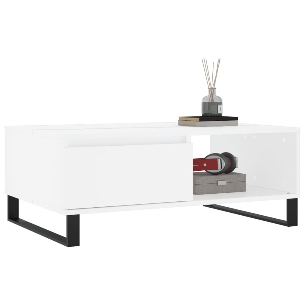 Stolić za kavu bijeli 90 x 60 x 35 cm od konstruiranog drva