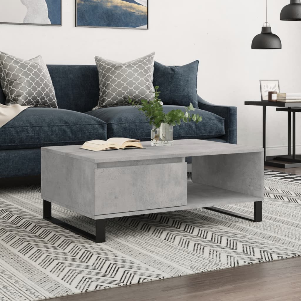 Stolić za kavu boja betona 90 x 60 x 35 cm konstruirano drvo