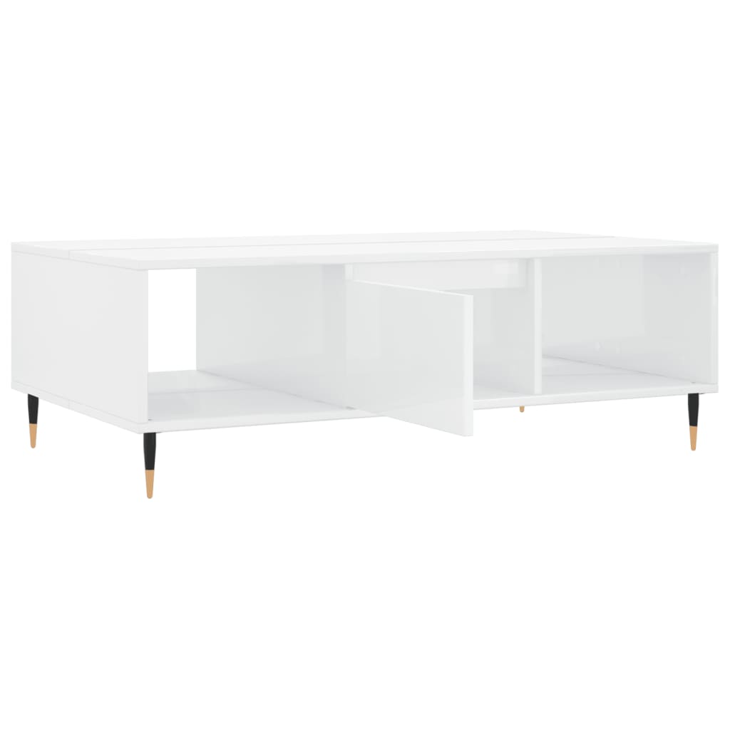 Stolić za kavu sjajni bijeli 104 x 60 x 35 cm konstruirano drvo