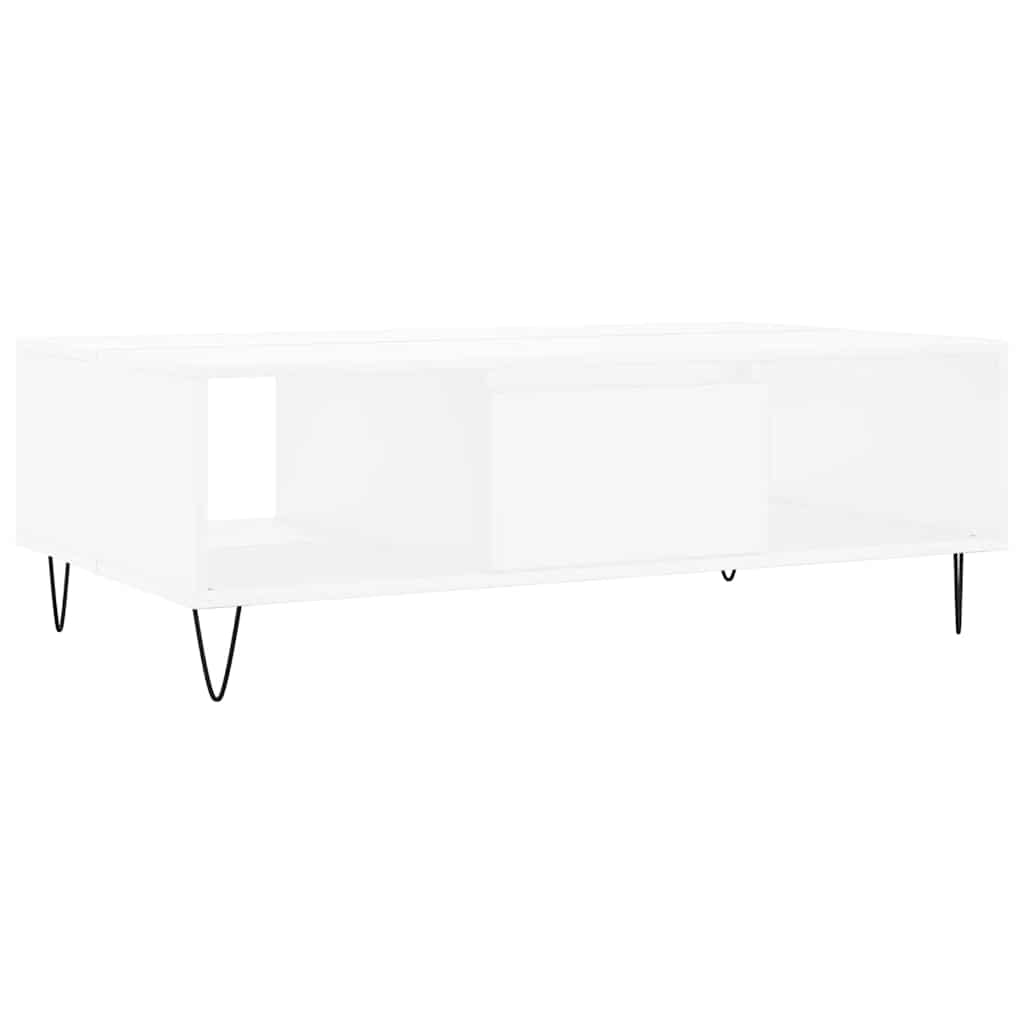 Stolić za kavu bijeli 104 x 60 x 35 cm od konstruiranog drva
