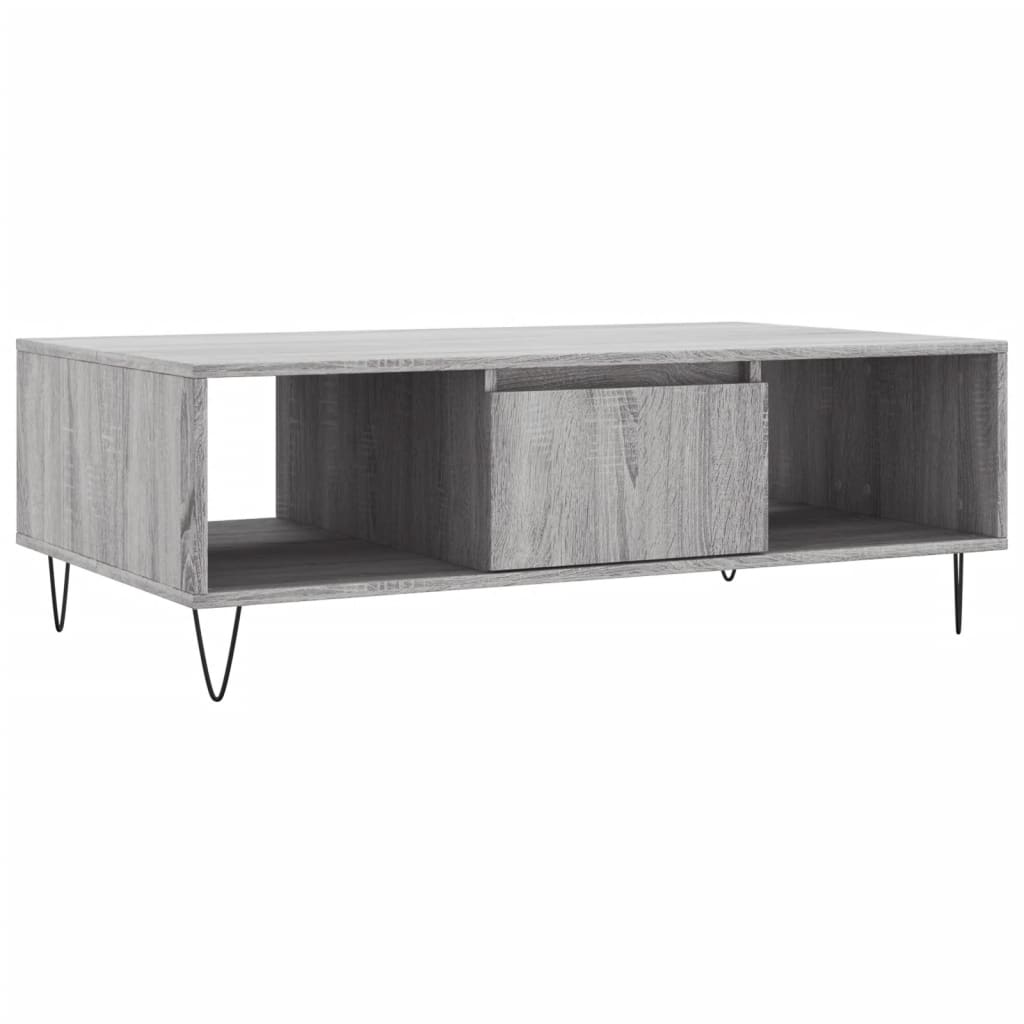 Stolić za kavu siva boja hrasta 104x60x35 cm konstruirano drvo