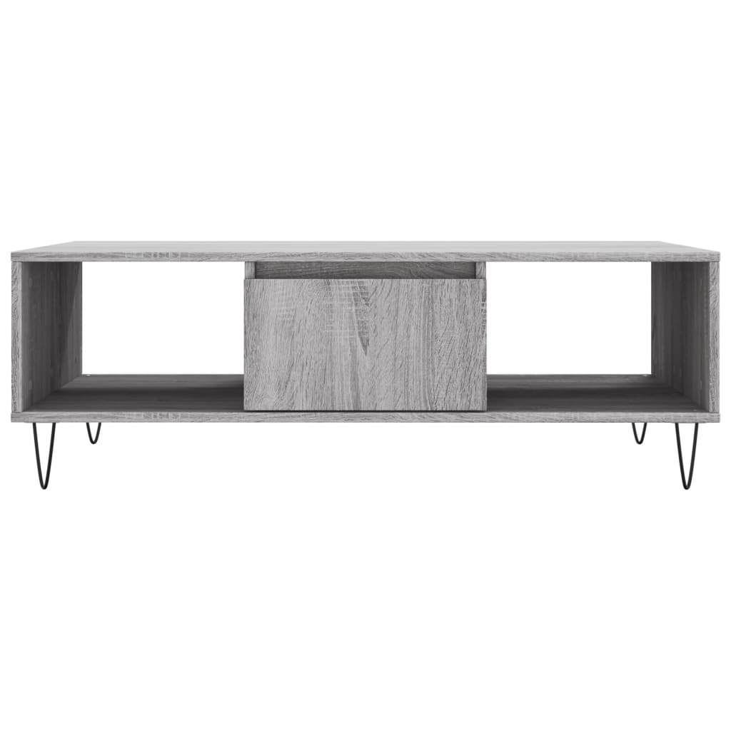Stolić za kavu siva boja hrasta 104x60x35 cm konstruirano drvo