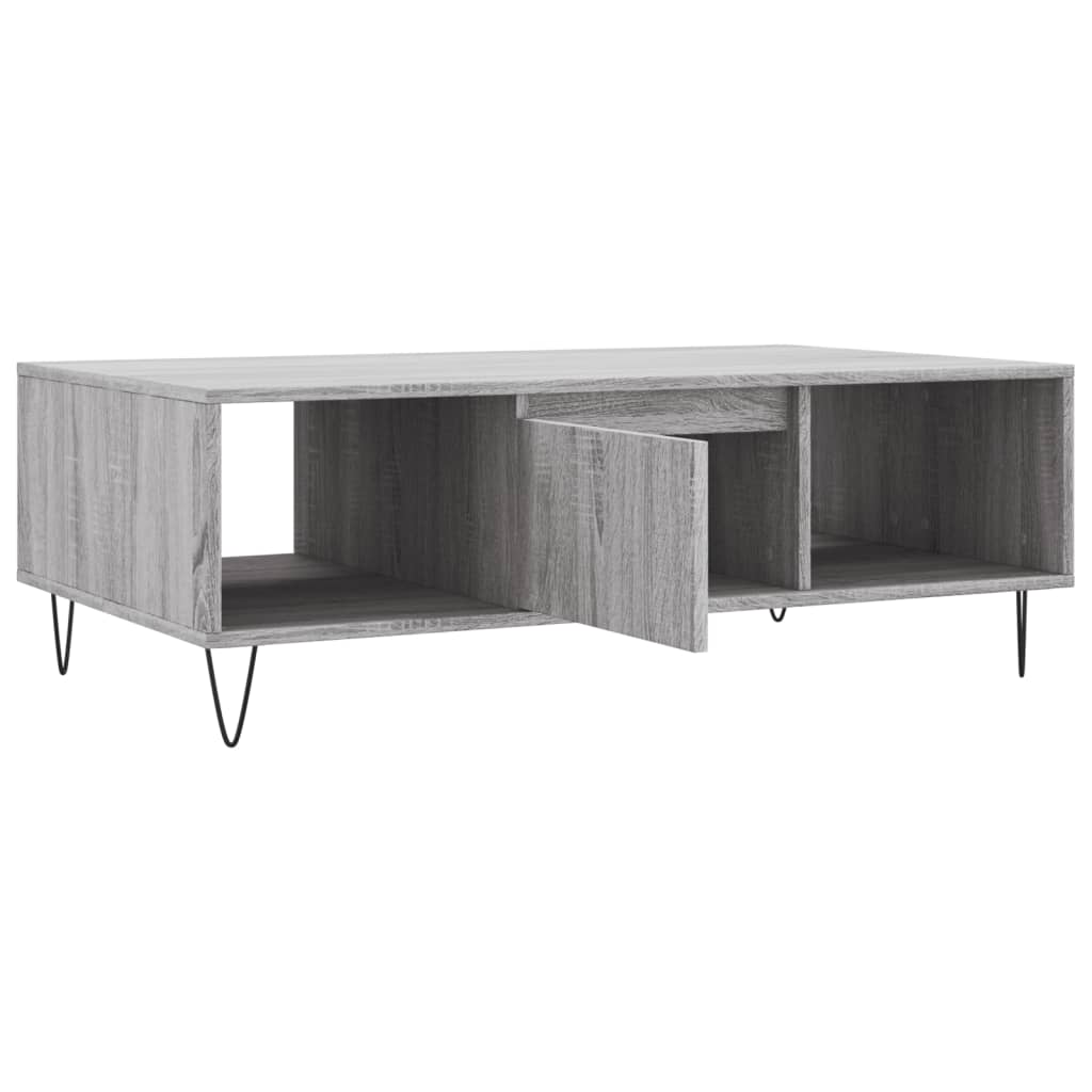 Stolić za kavu siva boja hrasta 104x60x35 cm konstruirano drvo