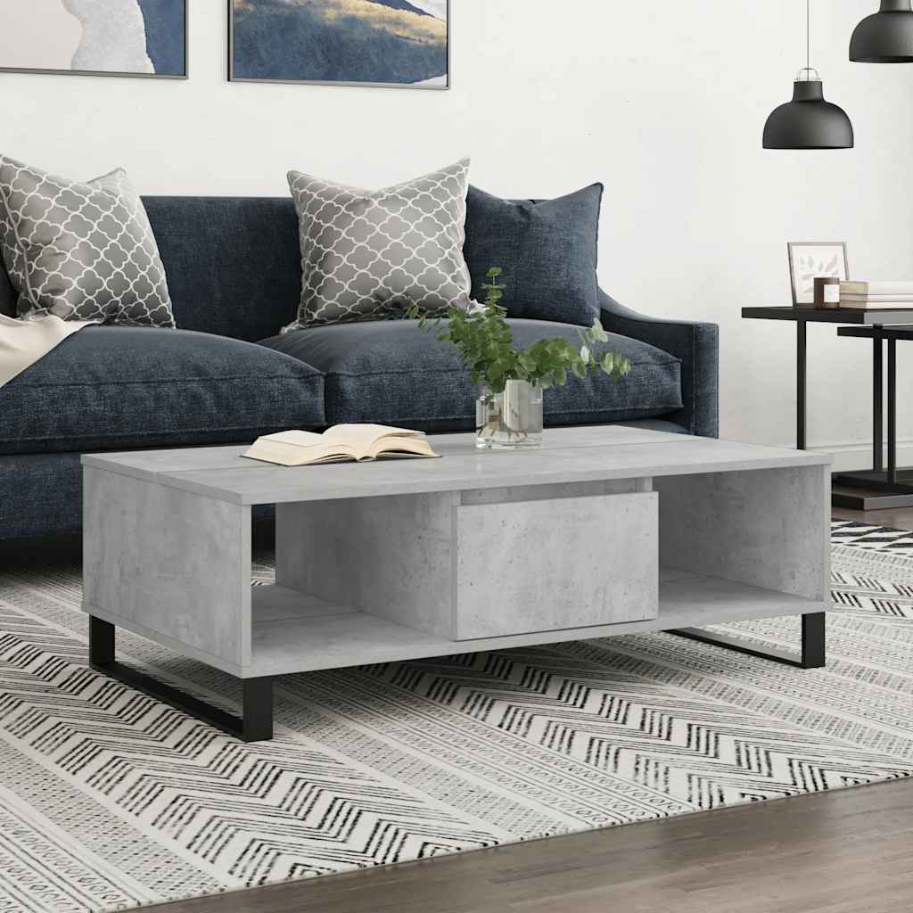 Stolić za kavu siva boja betona 104x60x35 cm konstruirano drvo