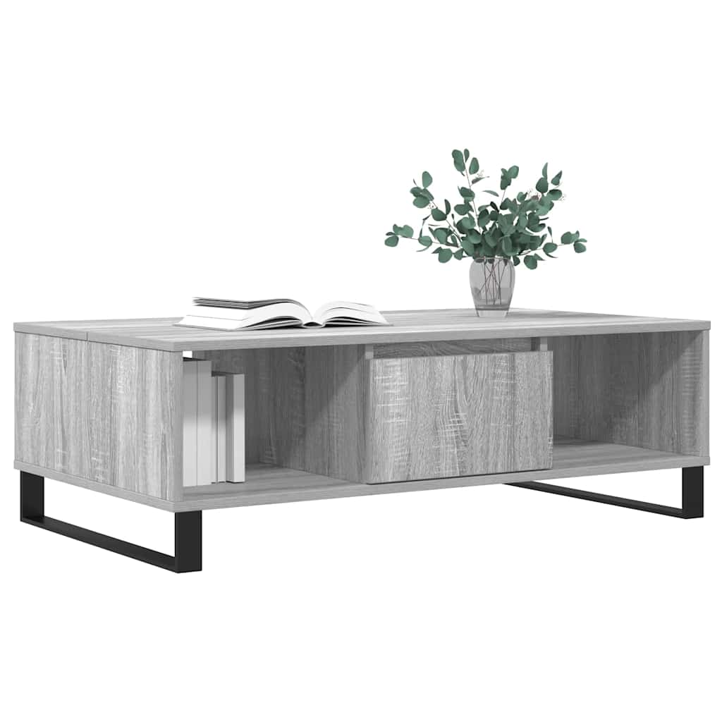 Stolić za kavu siva boja hrasta 104x60x35 cm konstruirano drvo