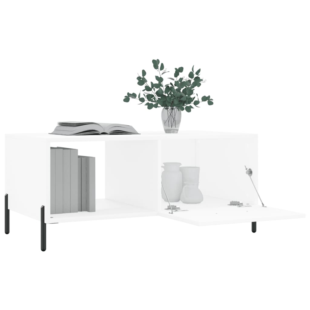 Stolić za kavu bijeli 90 x 50 x 40 cm od konstruiranog drva
