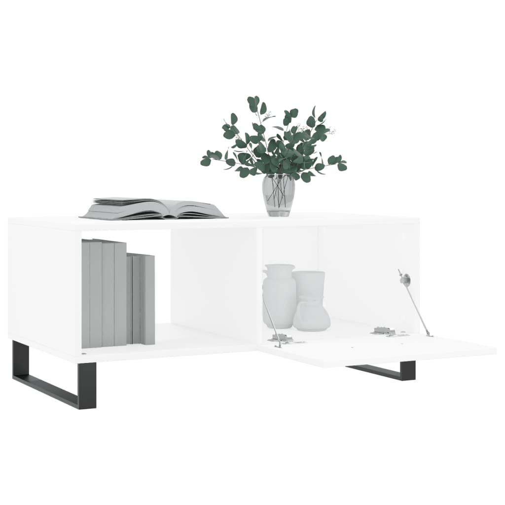 Stolić za kavu bijeli 90 x 50 x 40 cm od konstruiranog drva