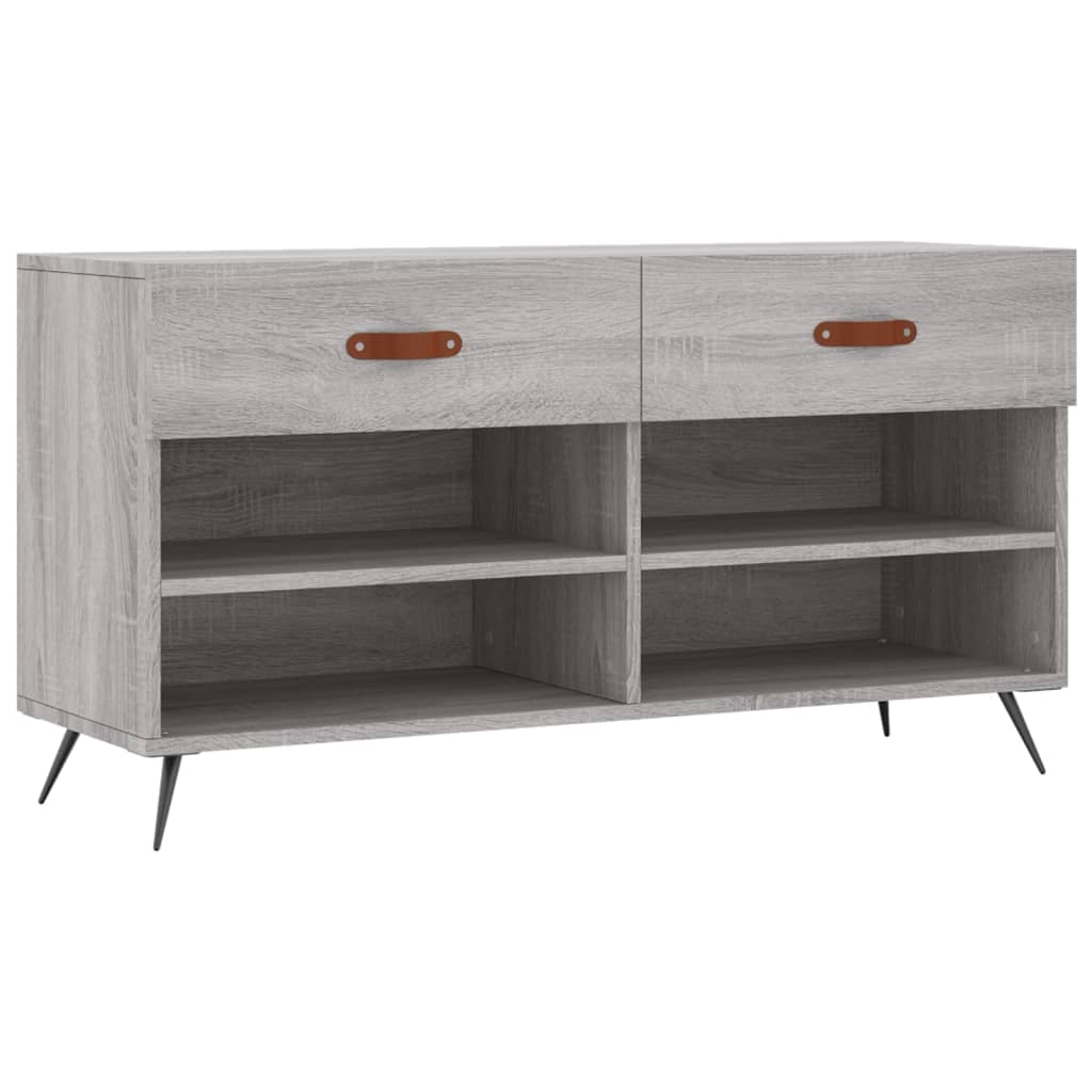 Klupa za cipele siva boja hrasta 102x35x55 cm konstruirano drvo