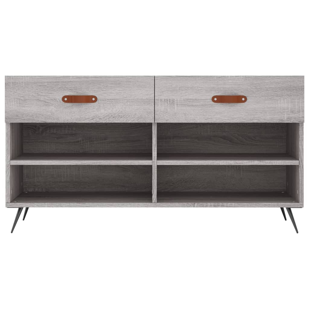Klupa za cipele siva boja hrasta 102x35x55 cm konstruirano drvo