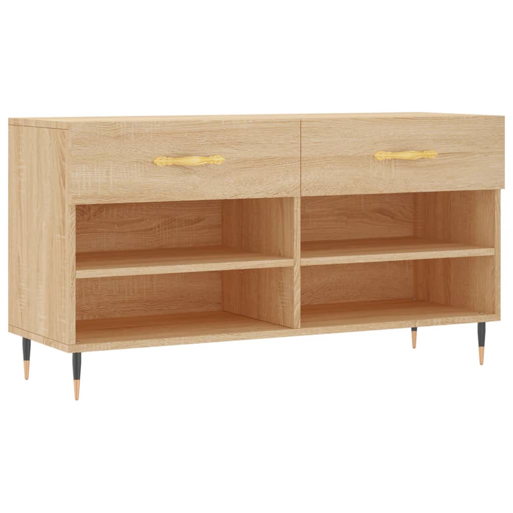 Klupa za cipele boja hrasta 102 x 35 x 55 cm konstruirano drvo