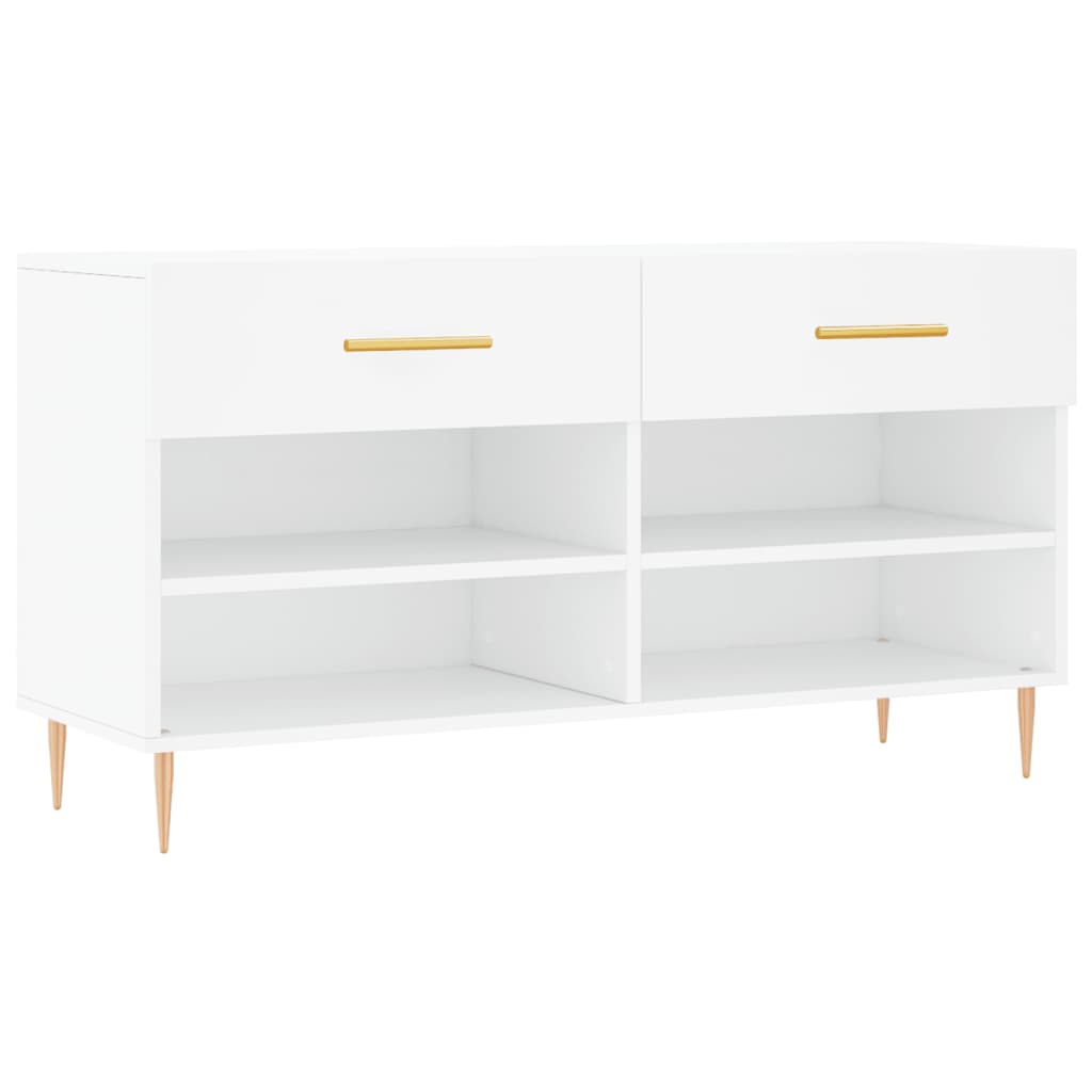 Klupa za cipele bijela 102 x 35 x 55 cm od konstruiranog drva