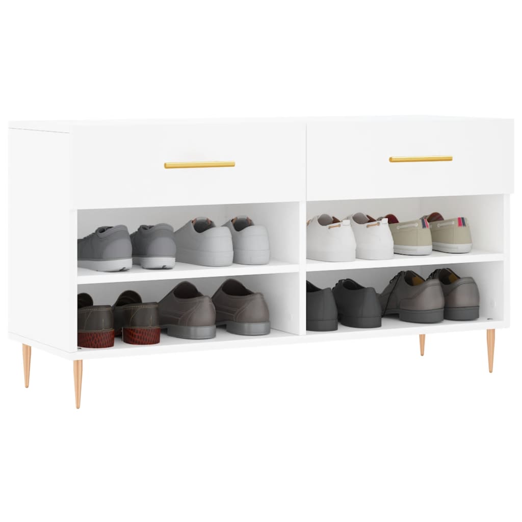 Klupa za cipele bijela 102 x 35 x 55 cm od konstruiranog drva