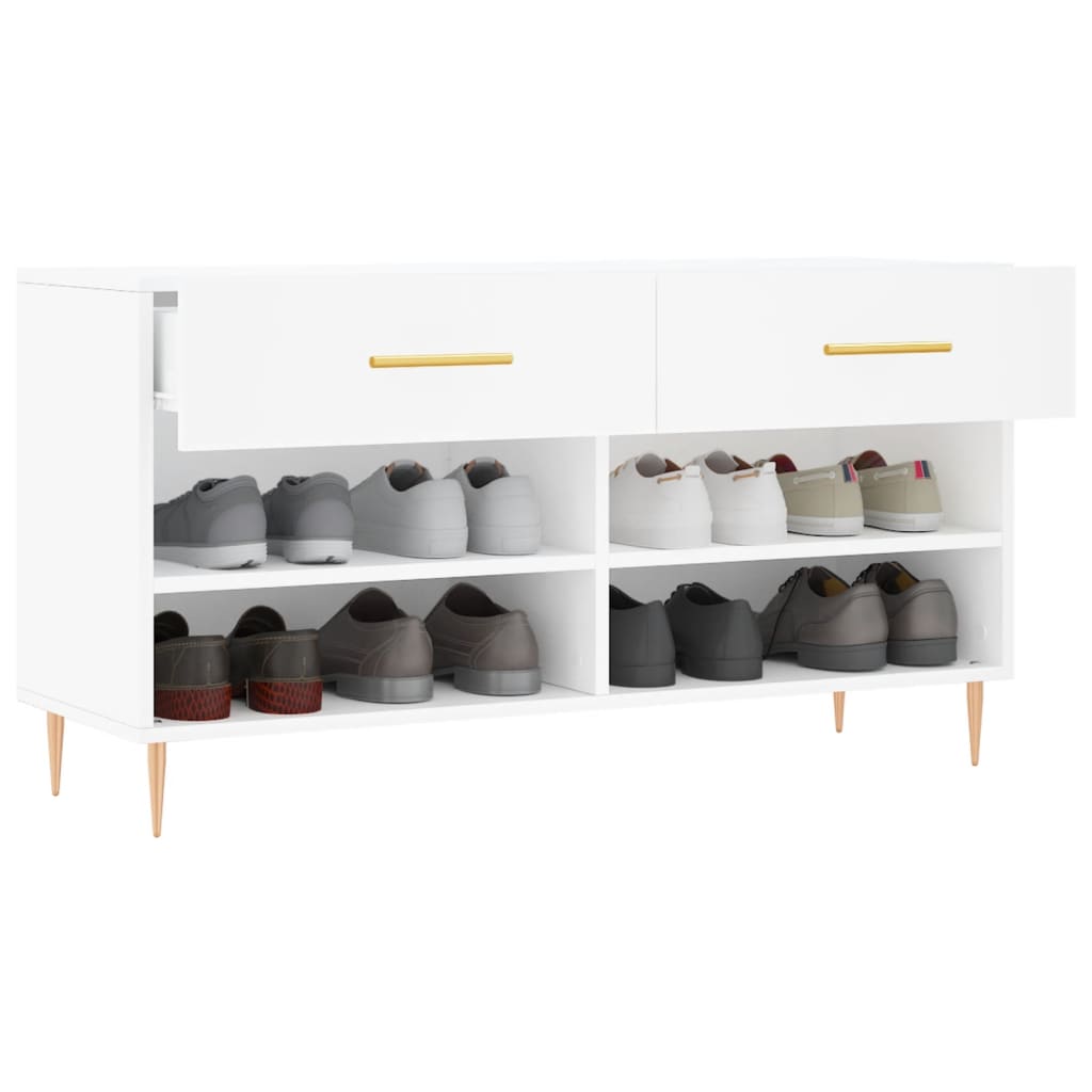 Klupa za cipele bijela 102 x 35 x 55 cm od konstruiranog drva