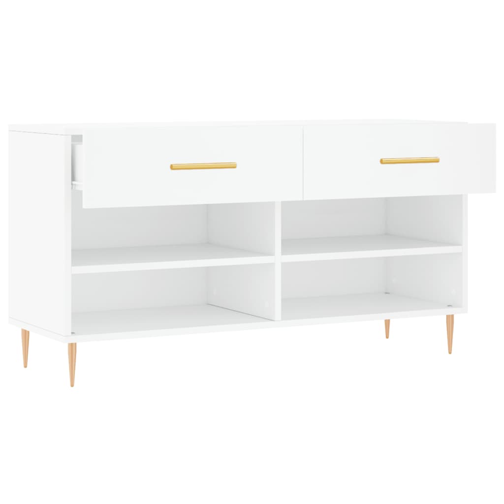 Klupa za cipele bijela 102 x 35 x 55 cm od konstruiranog drva