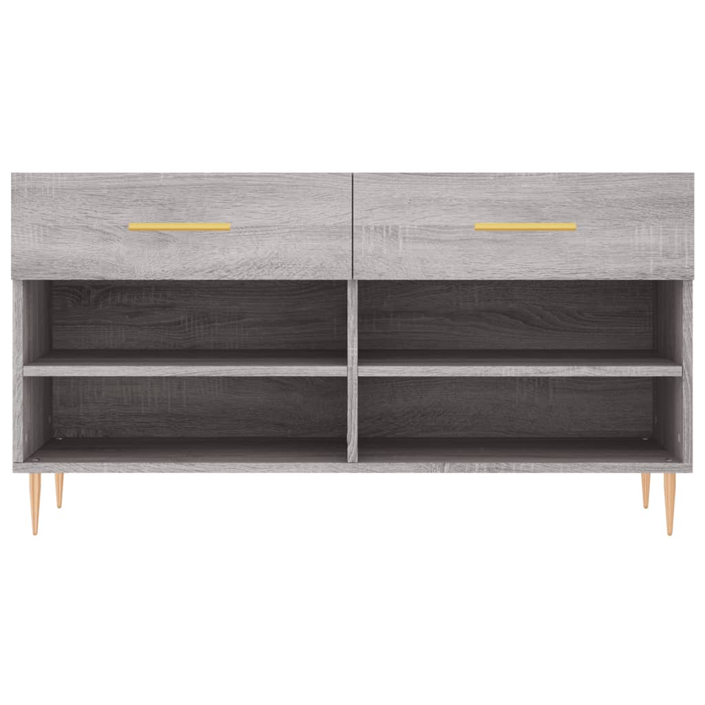 Klupa za cipele siva boja hrasta 102x35x55 cm konstruirano drvo